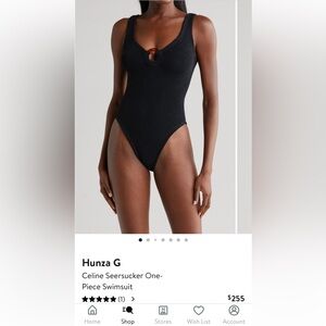 Hunza G Black Textured One-Piece Swimsuit